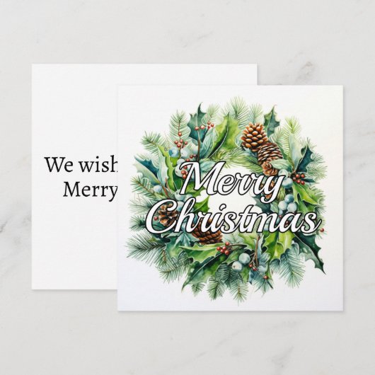 Kerst Krans Feestdagenkaart (Voorkant / Achterkant)
