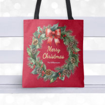 Kerst Krans Feestelijke Rode Aangepaste Naam