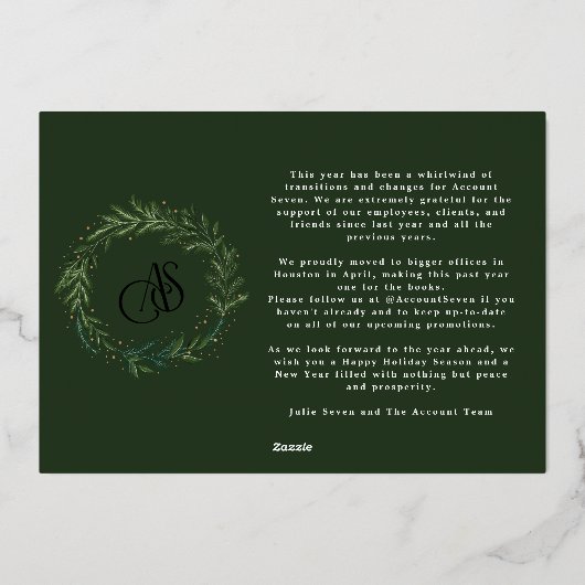 Kerst krans foto Collage Logo Business Folie Feestdagenkaart (Achterkant)