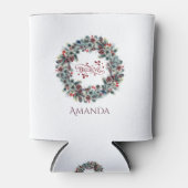 Kerst Krans GELOVEN Typografie monogram Blikjeskoeler (Voorkant)