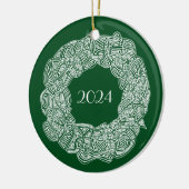 Kerst Krans Jaar Keramisch Ornament (Links)
