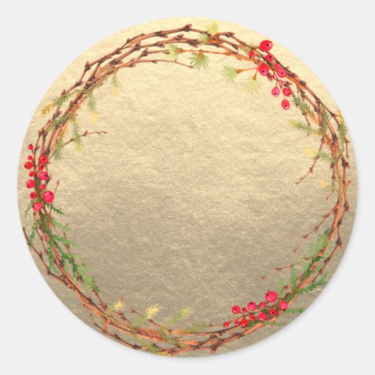 Kerst krans Jam Can zelfgemaakte gouden metselaar Ronde Sticker (Voorkant)