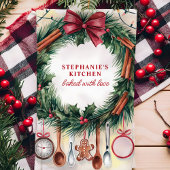 Kerst Krans Keukengerei Gepersonaliseerd Theedoek