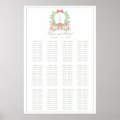 Kerst krans Monogram bruiloft zitgrafiek Poster (Voorkant)