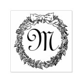 Kerst krans Monogram Personaliseren Zelfinktende Stempel (Design)
