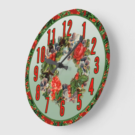 Kerst Krans Muur Klok (Hoek)