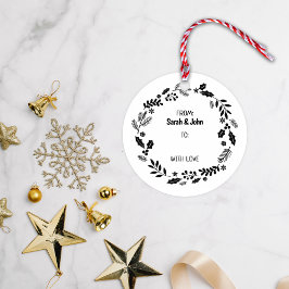 Kerst krans paar Label Rubberstempel