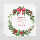 Kerst krans Party uitnodiging (Voorkant / Achterkant)