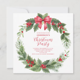 Kerst krans Party uitnodiging