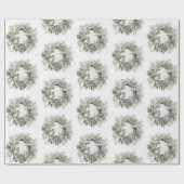 Kerst Krans Pastel kleuren | Cadeaupapier (Vlak)