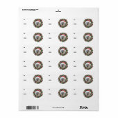 Kerst krans poedel cadeau labels (Full Sheet)
