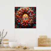 Kerst krans Poster (Keuken)