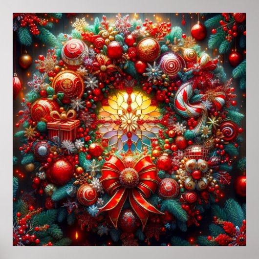 Kerst krans Poster (Voorkant)