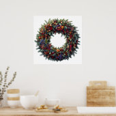 Kerst krans Poster (Keuken)