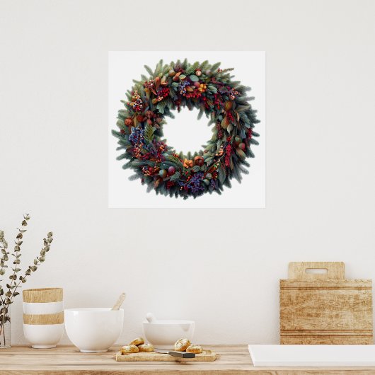 Kerst krans Poster (Keuken)