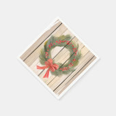 Kerst Krans Red Bow |  Pine Waterverf Servet (Hoek)