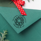 Kerst krans retour adres Rubber stempel