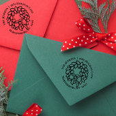 Kerst krans retour adres Rubber stempel