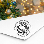 Kerst krans retour adres Rubber stempel