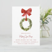 Kerst krans rode boog | Vakantiehuis Open Huis Kaart (Staand voorkant)