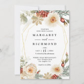 Kerst Krans Rustieke Bloemen Winter Wedding Kaart (Voorkant)