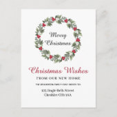 Kerst Krans Verandering van Adres Aankondigingskaart (Voorkant)