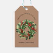 Kerst Krans Voedsel Gift Custom Naam Cadeaulabel (Voorkant)