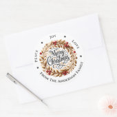 Kerst krans vrede vreugde liefde ronde sticker (Envelop)