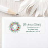 Kerst krans waterverf etiket (Insitu)