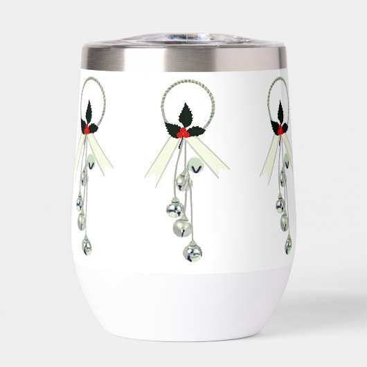 Kerst krans wijn tumbler (Voorkant)