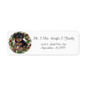 Kerst krans Yorkshire Terrier cadeau labels (Voorkant)