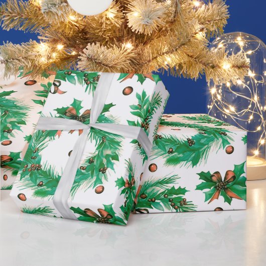 Kerst Kransen Beuken Moderne Kerstmis Cadeaupapier (Feestdagen)