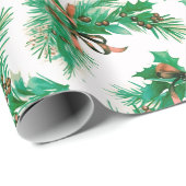 Kerst Kransen Beuken Moderne Kerstmis Cadeaupapier (Rol Hoek)
