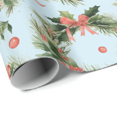 Kerst Kransen Beuken Moderne Kerstmis Cadeaupapier (Rol Hoek)