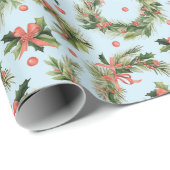 Kerst Kransen Beuken Moderne Kerstmis Cadeaupapier (Rol Hoek)