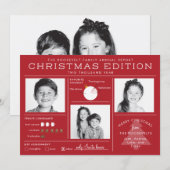 Kerst Krant Infographic Grappige Kerstmis Feestdagenkaart (Voorkant / Achterkant)