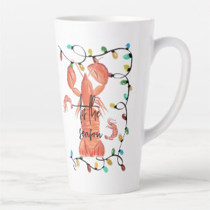 Kerst Kreeft Rivierkreeft Schaaldier  Aquarel  Latte Mok
