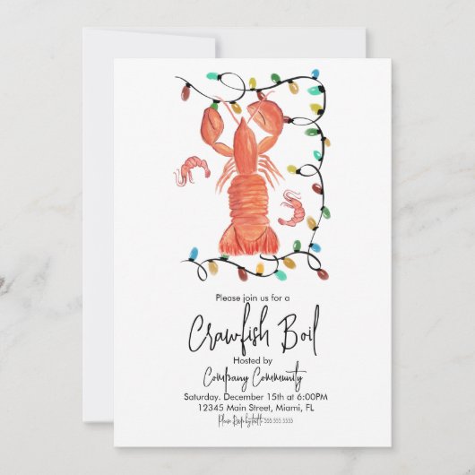 Kerst Kreeft Rivierkreeft Schaaldier Flyer Kaart (Voorkant)