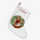 Kerst Kreeft Schaaldier Monogram Kleine Kerstsok (Voorkant (Hangend))