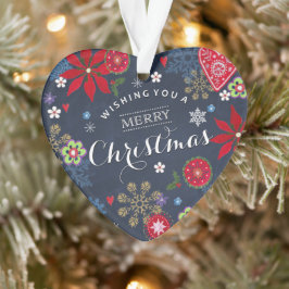Kerst Krijtbord Aangepaste Foto | Hart Ornament