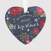 Kerst Krijtbord Aangepaste Foto | Hart Ornament (voorkant)