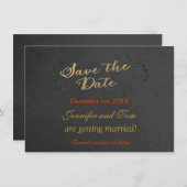 Kerst Krijtbord Hulst Uitnodiging Bewaar datum (Voorkant / Achterkant)