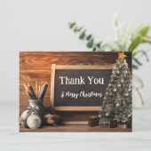 Kerst krijtbord leraar waardering bedankkaart (Staand voorkant)