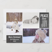 Kerst Krijtbord Vrede Liefde Vreugde Foto Collage Feestdagenkaart (Voorkant)