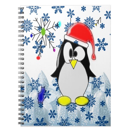Kerst Kringloeschrift Notitieboek Pinguïn (Voorkant)