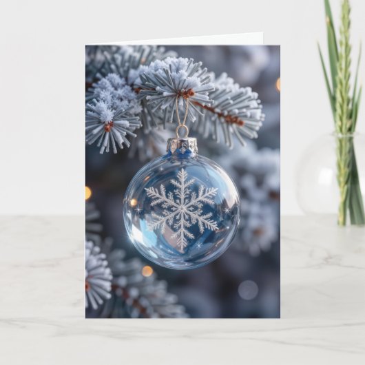 Kerst Kristallen Sneeuwvlok Ornament Kaart (Voorkant)