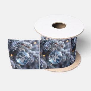 Kerst Kristallen Sneeuwvlok Ornament Satijnen Lint