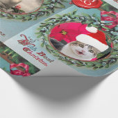 KERST KROON, ROOD LINT FOTOSJABLOON MONOGRAM CADEAUPAPIER (Hoek)