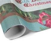 KERST KROON, ROOD LINT FOTOSJABLOON MONOGRAM CADEAUPAPIER (Rol Hoek)