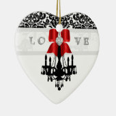 KERST Kroonluchter Hart Boog Ornament rood (Rechts)